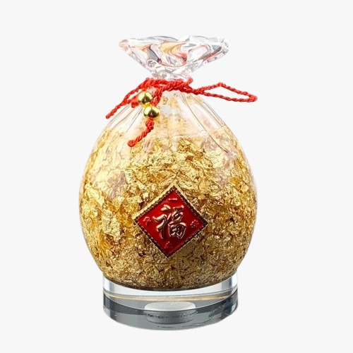 Gold Foil Crystal Money Bag